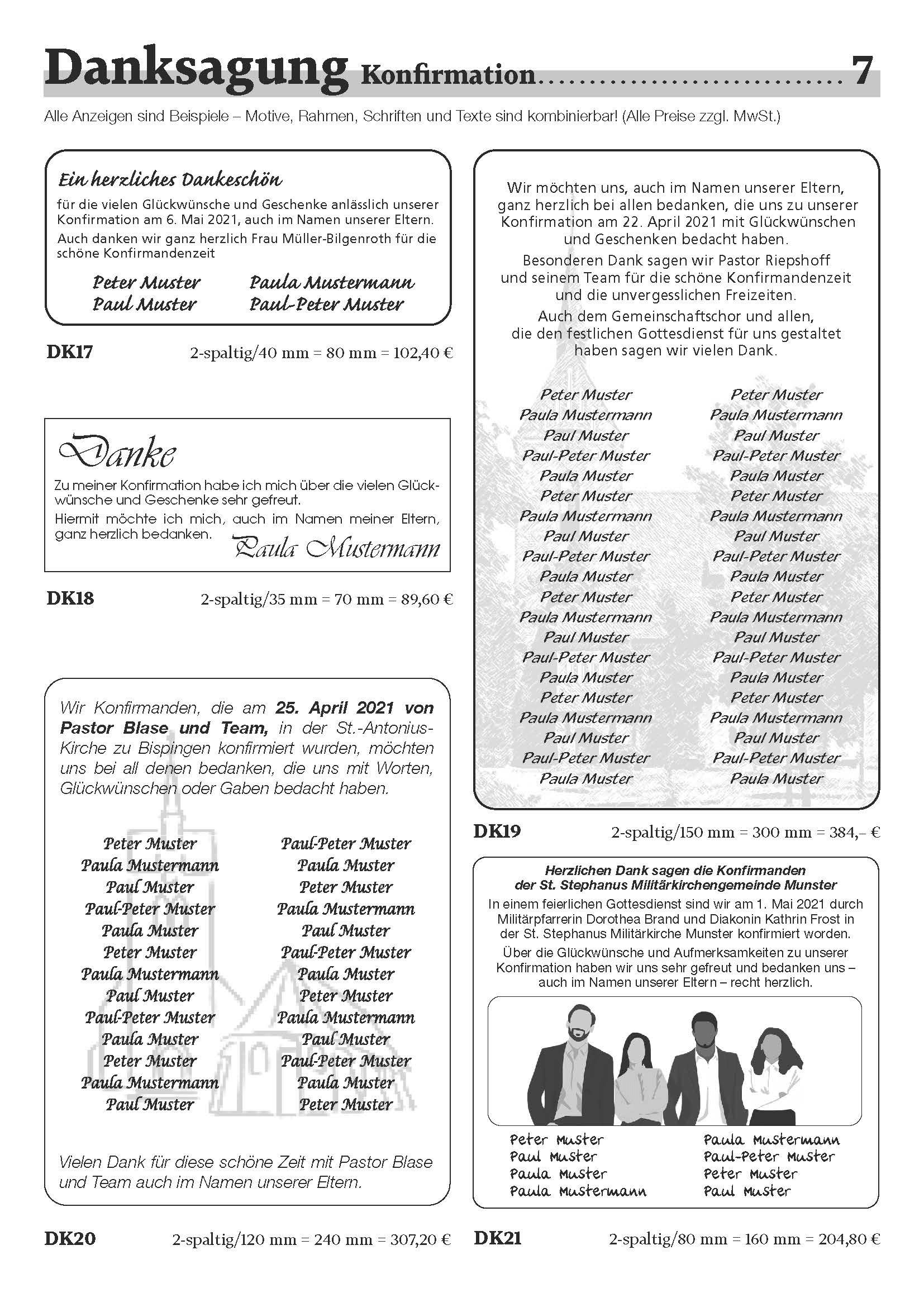 Musteranzeige Danksagung Konfirmanden Seite 4