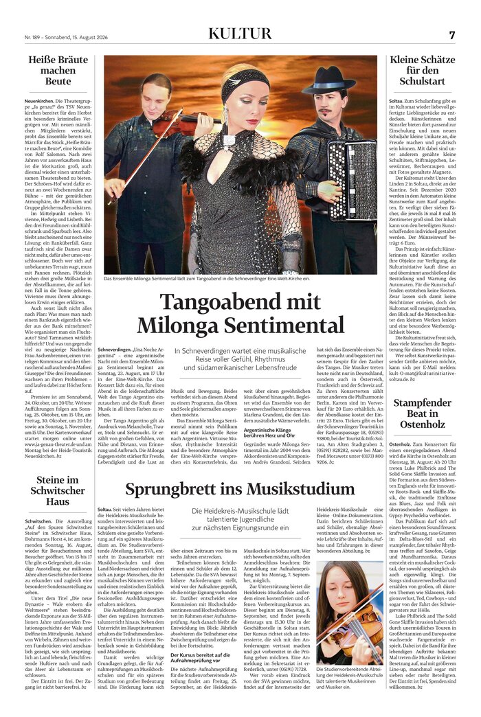 Theatergruppe "Ja genau!" des TSV Neuenkirchen probt die Komödie "Heiße Bräute machen Beute" — Premiere auf dem Schröers-Hof