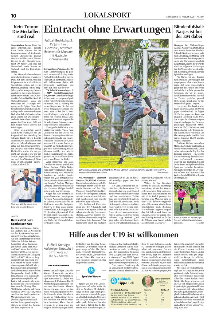 Matthias Wübbe vom SC Neuenkirchen gewinnt bei der Europameisterschaft im Armbrustschießen Gold (Mannschaft) und Bronze (Einzel)