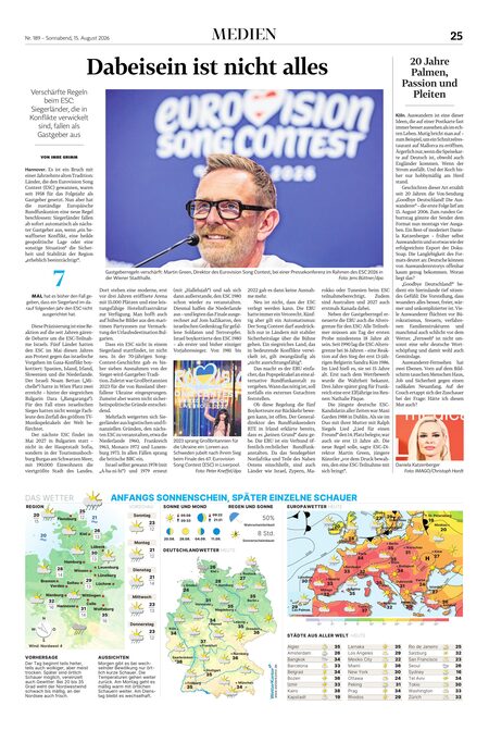 Medien: 20 Jahre Big Brother — "Dabeisein ist nicht alles". ESC-Regeländerungen: Verschärfte Bedingungen