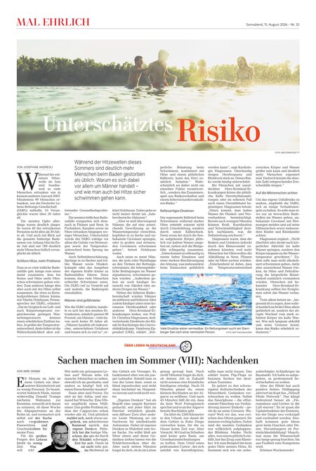 "Mal ehrlich": Unterschätztes Risiko — Ertrinkungsopfer im Sommer, eine persönliche Einordnung