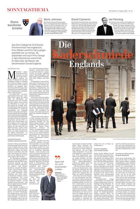 Sonntagsthema: Das Eton College — Kaderschmiede Englands. Prinz George wird im September eingeschult