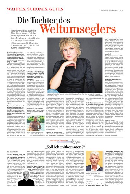 "Wahres, Schönes, Gutes": Gespräch mit Virginia Tangvald über den Debütroman über ihren Vater, den Weltumseglerlegende Peter Tangvald